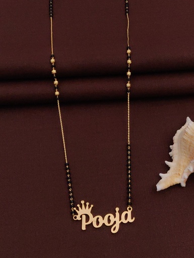 [Customized Name Mangalsutra-19] Solibelle Timeless Queen Name Mangalsutra(Customized Couple Name)