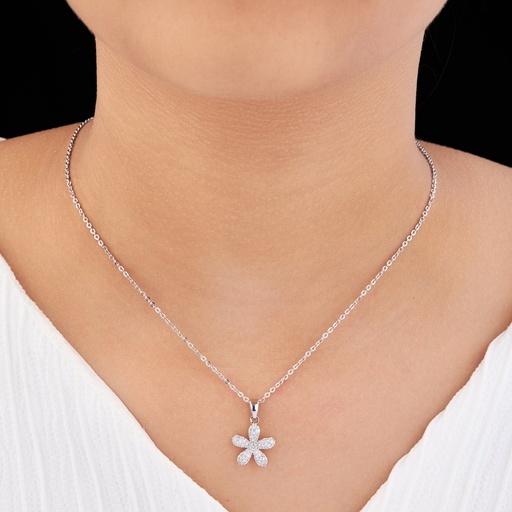 [KC-3153] Solibelle Radiant Star Flower Pendant Necklace