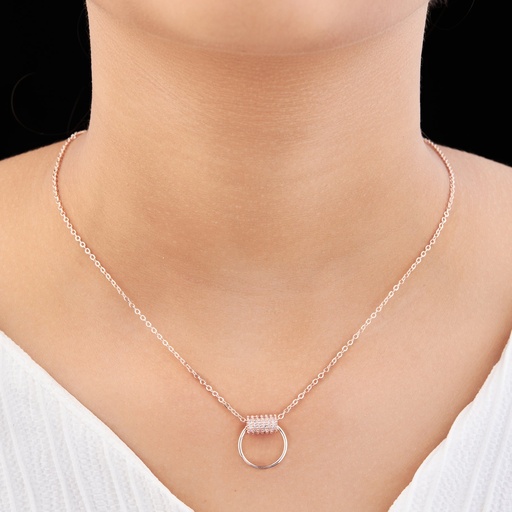 [KC-3106] Solibelle 18K Rose Gold Moonlight Pendant Necklace