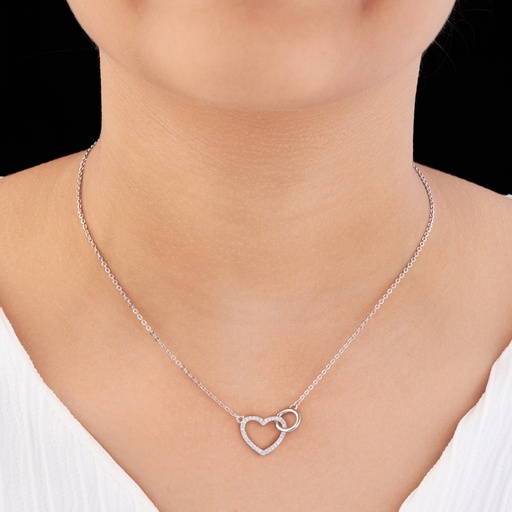 [KC-3136] Solibelle Stunning Star Round Heart Necklace with Sparkling Accents