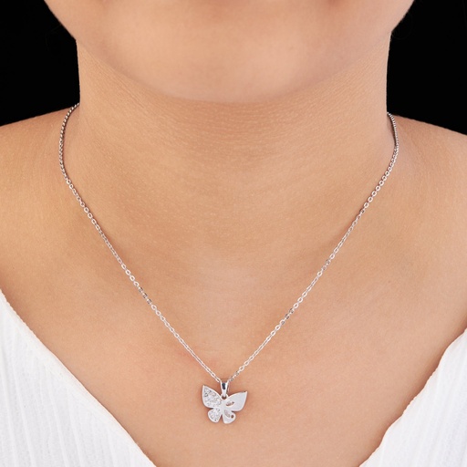 [KC-3141] Solibelle Stunning Butterfly Shape Necklace with Radiant Cubic Zirconia