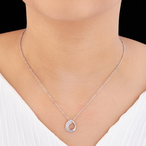 [KC-3144] Solibelle Timeless Charm Cubic Zirconia Pendant Necklace