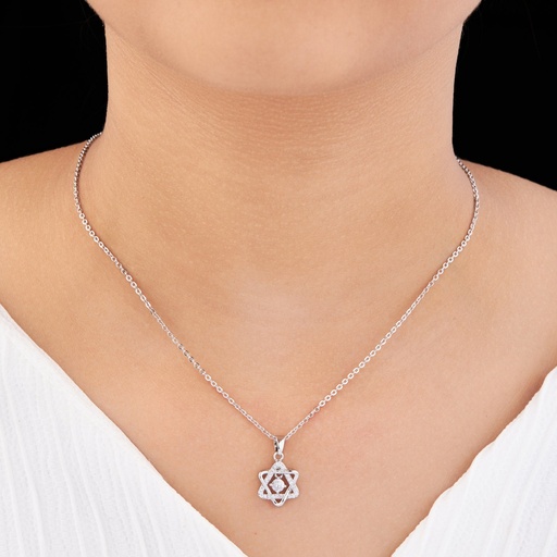 [KC-3146] Solibelle Timeless Beauty Silver-Plated Star Pendant with Chain